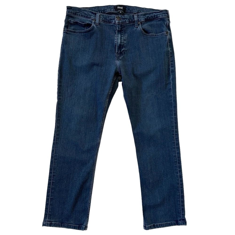 Paige Federal Slim Straight Jeans in Inkwell Denim Blue Mens Size 36